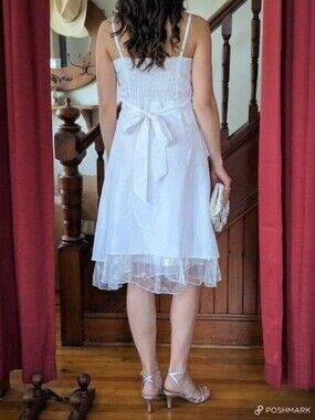 White Spaghetti-Strap Cocktail Dress NWT